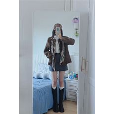 【现货】咖色丝巾小香风粗花呢夹克cleanfitJK05002特P110，男装夹克，星座1004（原星座815-3）