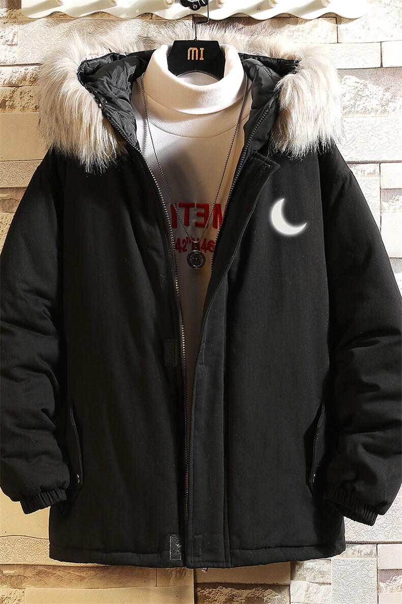 MM48055-P130冬季大毛领衣男士大码加厚袄男服砖墙挂拍,男装棉衣,电商A040A