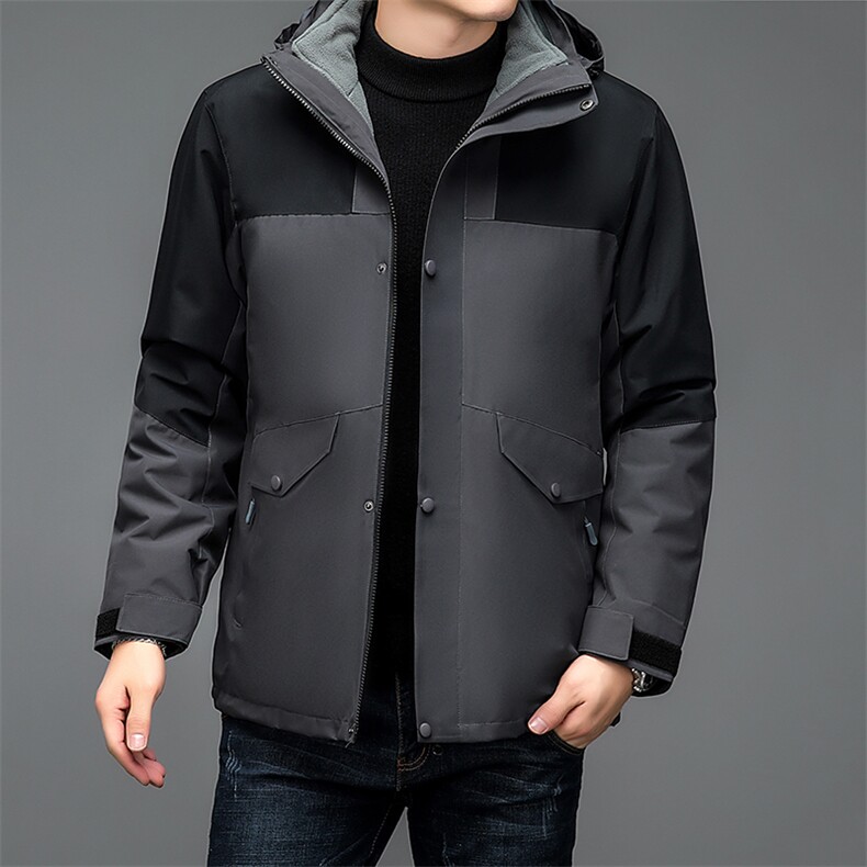 秋冬连帽男宽松加绒可脱卸内胆冲锋衣外套户外运动服BSN3088-P155图片