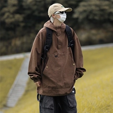 冲锋衣夹克男韩版潮高街连帽字母刺绣2023秋冬季ins外套W5073-P55，男装夹克，星座412-3