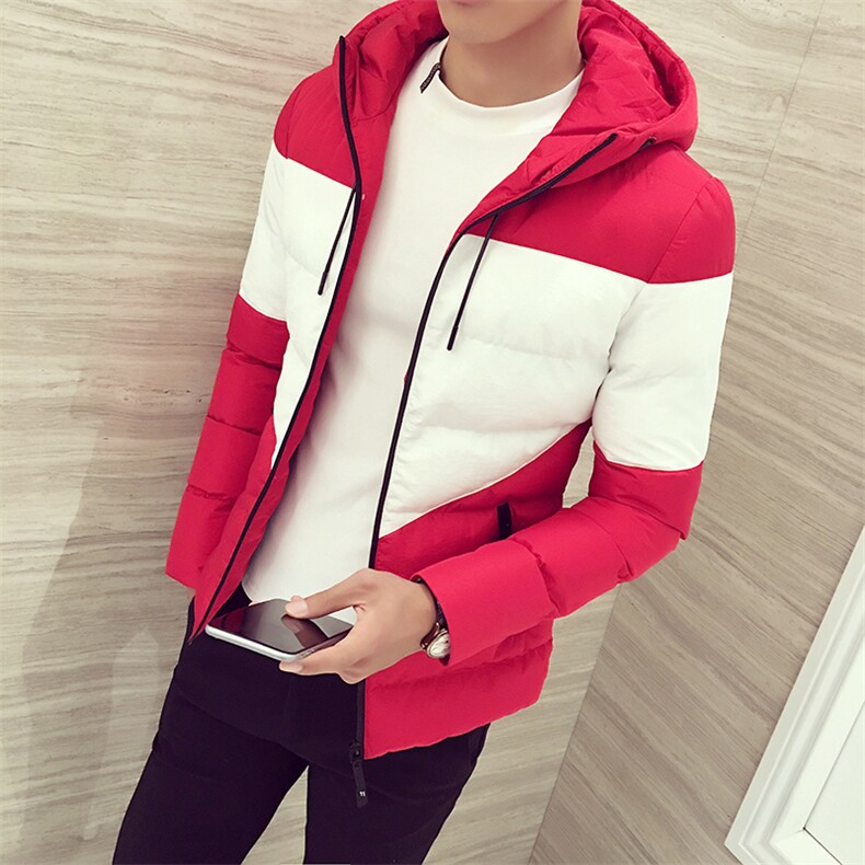 2021新款加厚棉袄拼接连帽外套男青年棉服A313/MY33/P125168,男装棉衣,电商A313