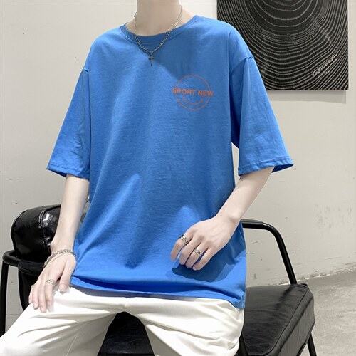 夏季短袖t恤男港风潮流时尚笑脸t恤A210-A8307-P25，男装T恤，星座210-3