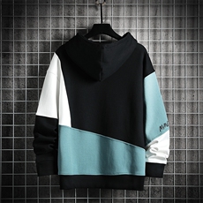7XL-M主推货足2023春季新款连帽卫衣男连帽休闲撞色加肥加大码，男装卫衣，钱塘717(原712)