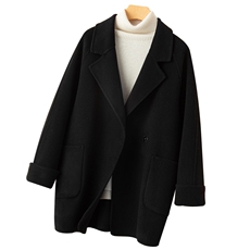 常规款暗扣西装领大衣2025年秋冬季新款女士羊毛双面呢大衣，女装双面呢大衣，优远毛呢大衣