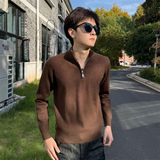 秋冬店主风社会小伙半高领纯色套头针织毛衣301A-1/M91/P58，男装针织衫/毛衣，星座301A-1