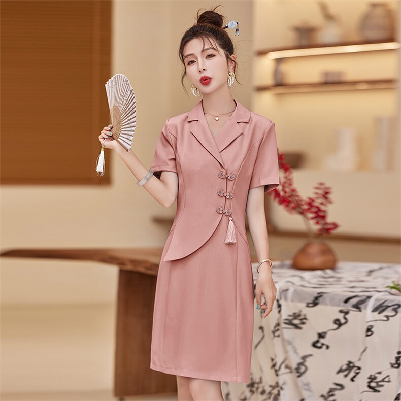 职业西装连衣裙女2023夏季新款高级感名媛气质收腰包臀a字裙子潮,商品下架区,贝蕾酷儿
