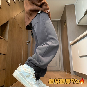 冬季新款加绒加厚束脚卫裤大码 M~5XL XZ604-KP95JR-P60控78图片