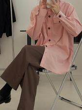 粉色?咖色高级色感秋天怎么可以少了衬衫呢，女装衬衫，molly fits