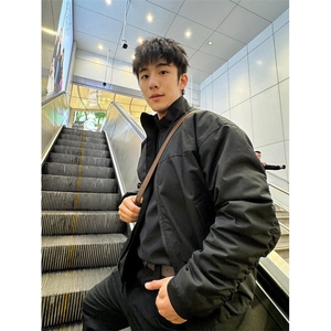 青少年立领拉链标准潮常飞行教练夹克棉服男冬季外套 JY6629图片