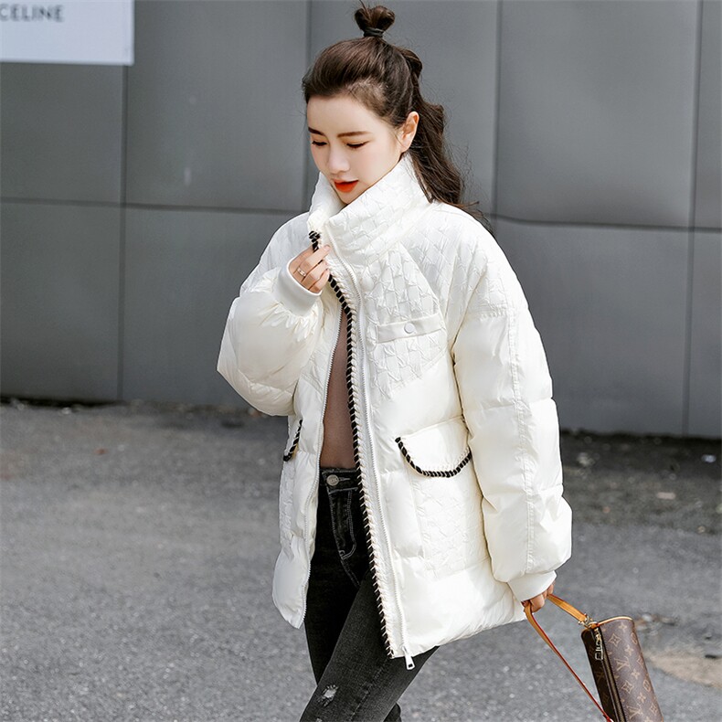 羽绒服女款冬2021年新款加厚面包服立领时尚宽松冬季外套潮,女装羽绒服,曼娅璐