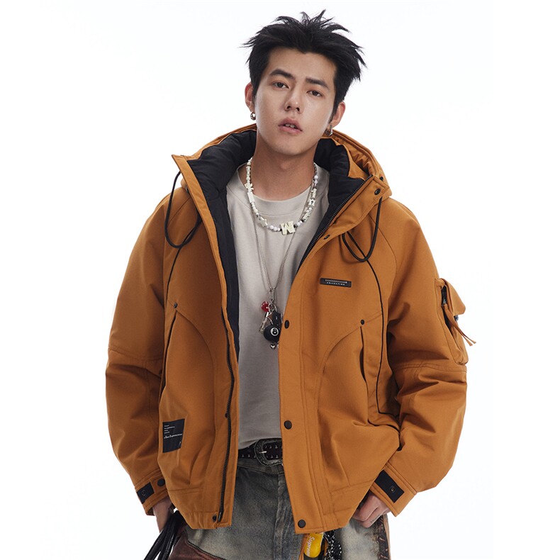 户外工装羽绒服男士2025新款加厚保暖连帽防寒服外套潮牌623,男装羽绒服,电商A234