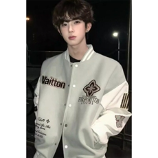 【有货】DJKV82-P68美式复古字母刺绣棒球服外套春季2026新款夹克，男装夹克，星座603-2