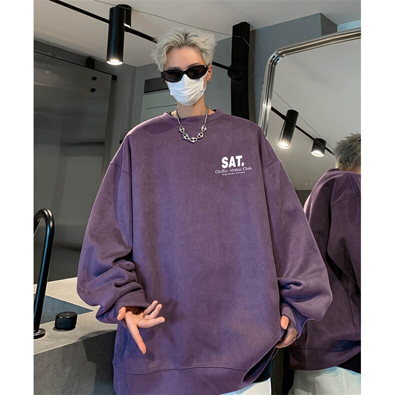抖音得物供货 提供视频 秋冬重磅美式麂皮绒圆领卫衣 JY370图片