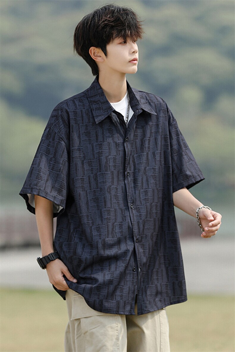 8XL-M花衬衫男款短袖夏季冰丝薄款花衬衣大码寸衫外套DC28013P38,男装T恤,电商B312