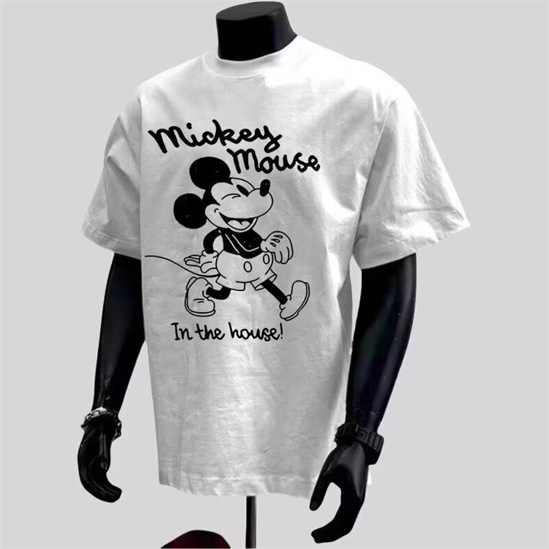 高级米奇洋气圆领纯棉短袖情侣装2025夏装潮牌百搭T恤GA491P30，男装T恤，星座1013-5