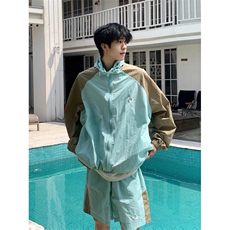 夏季薄款防晒衣五分短裤两件套装青少年户外休闲运动服TZ111p55，男装牛仔裤，电商D315