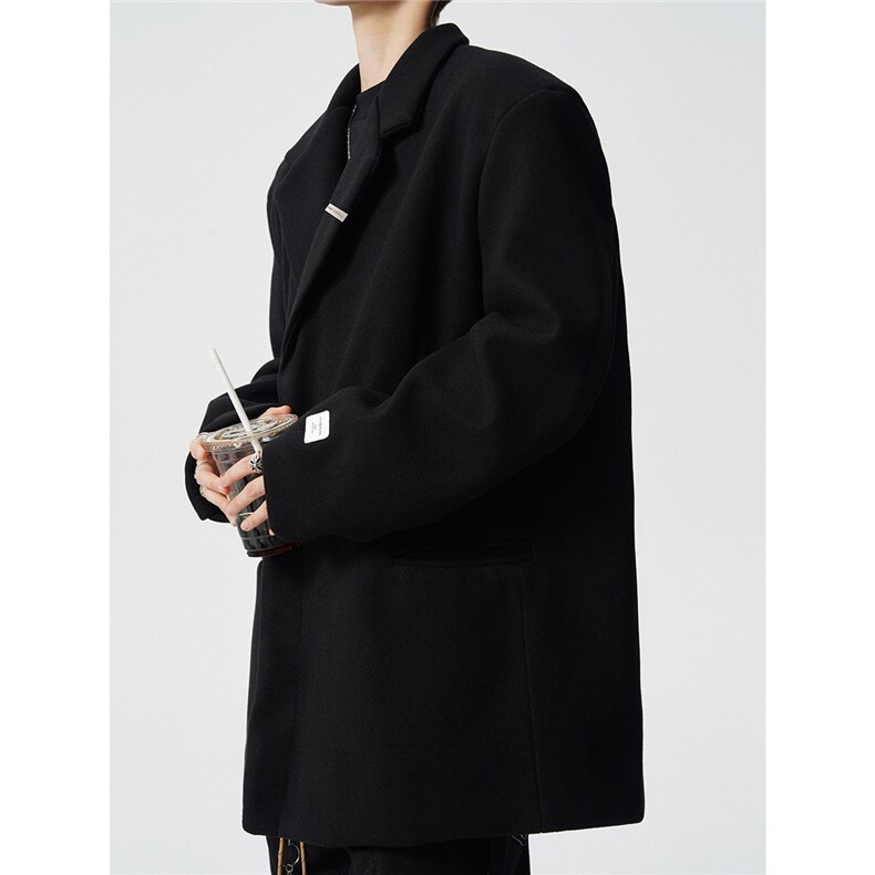 金属搭扣毛呢子西装大码M-5XL加棉大衣聚酯纤维XF78158P118控，男装西服套装，星座226-1