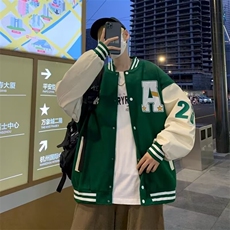 夹克休闲棒球领上衣外套骑兵斜黑蓝绿M-3XLJ699，男装夹克，星座1116A-1（原606A）