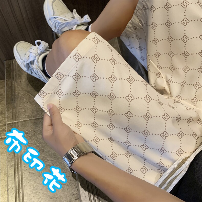舒适百搭冰丝休闲满布印花轻薄舒适休闲五分短裤DK280特批17,男装休闲裤,星座718-1