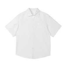 肌理感冰丝短袖衬衫男夏季薄款潮流oversize潮牌宽松休闲半袖衬衣，男装衬衫，电商A022