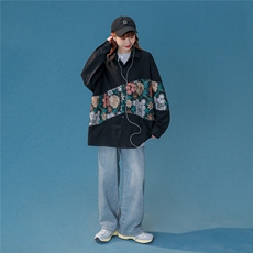 中性风长袖衬衫情侣大码M-5XL中性风刺绣潮长袖衬衫男CS9743P50，男装衬衫，星座227-7