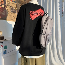 港风秋季新款印花卫衣男圆领套头宽松百搭休闲上衣WY01/，男装卫衣，电商D202