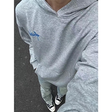 网图有货华棉刺绣连帽字母贴标卫衣男女宽松情侣上衣A813-P48，男装卫衣，星座1505
