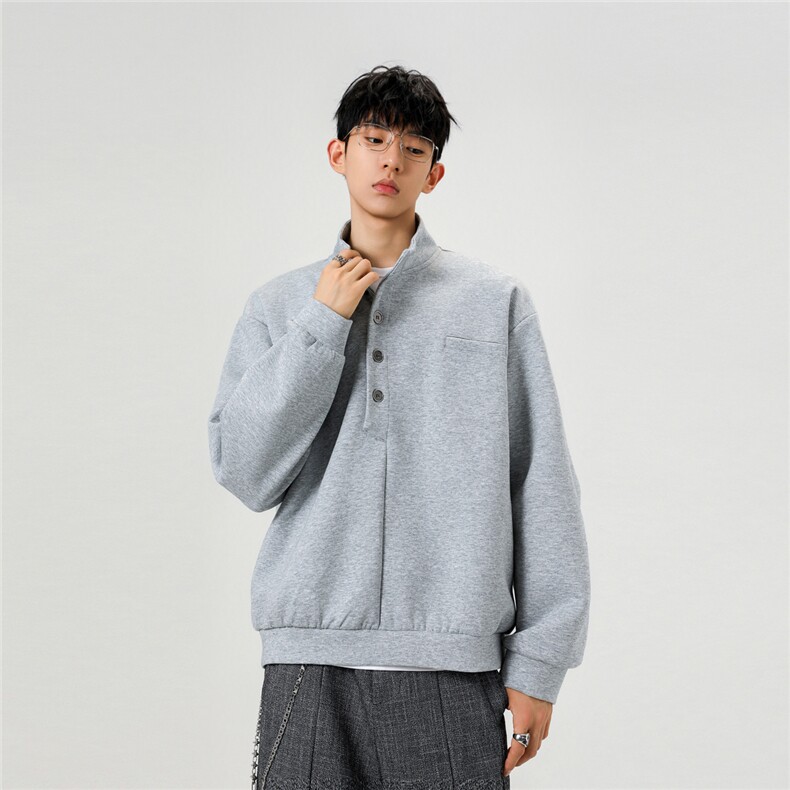 秋冬新款400g重磅立领多扣款卫衣WY931-P55控88,男装卫衣,电商A072