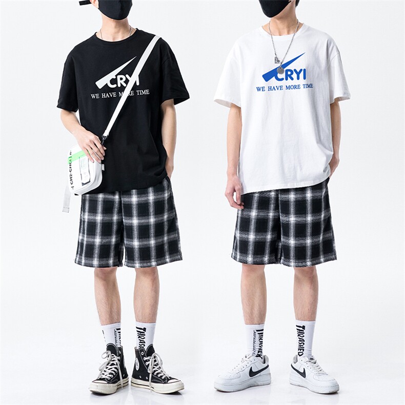 短袖t恤男休闲套装潮牌韩版潮流青少年帅气夏季DS786TP55，男装T恤，电商A102