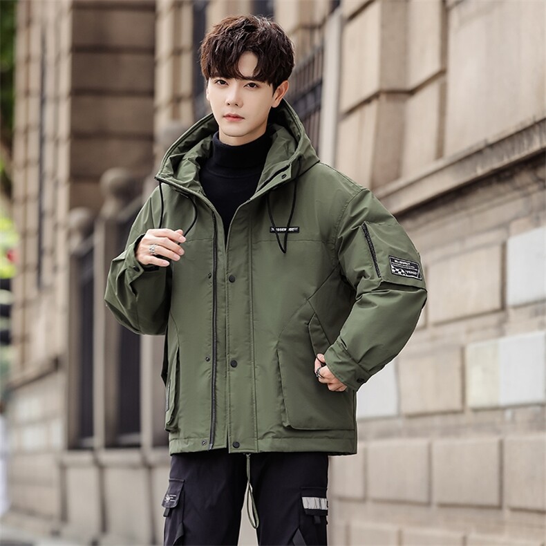 23新款男士90白鸭绒连帽日系工装加厚羽绒服外套潮牌2335/P320，男装羽绒服，电商A221-2