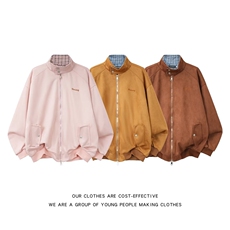 美式假两件毛呢连帽外套男女春秋新款复古设计感宽松休闲夹克，男装夹克，星座1018A