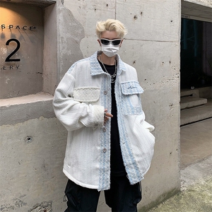 美式复古小香风拼接外套男女2023年春秋设计感小众夹克JK0738-P93图片