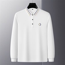 2023秋季新款中年男士长袖T恤中年休闲翻领纯色polo衫爸爸装上衣，男装T恤，电商B212（原钱塘6029）