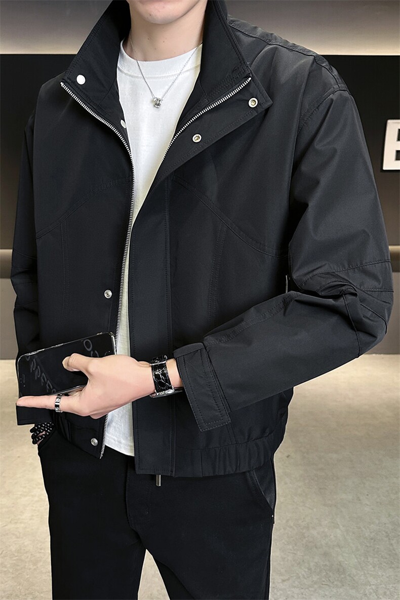 春季新款夹克外套男纯色立领三色夹克B321-20253,男装夹克,电商B321-1