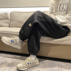冬季韩版贴标拼接束脚运动裤保暖休闲长裤摇粒绒卫裤男K5310-P35，男装休闲裤，星座512-2