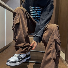 DA989-P44；日系复古工装裤男潮牌宽松设计感休闲裤简约百搭长裤，男装休闲裤，星座603-2