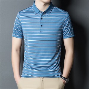 夏季新款男士翻领短袖t恤中年有领男装上衣服休闲POLO衫图片
