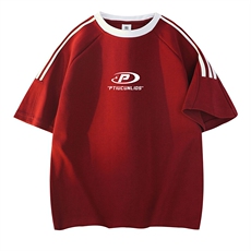 可48小时发货支持抖音得物来样二开重磅美式高街纯棉织带短袖T恤，男装T恤，电商A486