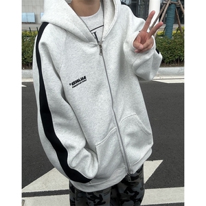 秋季新款开衫连帽卫衣男重磅情侣刺绣外套 KS007-P70 控108图片