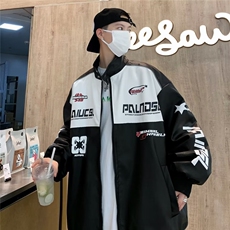 外套男春秋款美式高街痞帅夹克宽松休闲机车服休闲，男装夹克，星座716-4