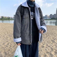 2023秋冬宽松港风加绒加厚牛仔夹克百搭复古上衣现货W217-P95，男装棉衣，星座512-2