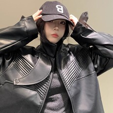 BKCC原创自主王鹤棣同款机车皮衣外套美式男女百搭宽松夹克ins潮，男装皮衣，星座506A
