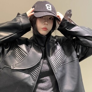 BKCC 原创自主王鹤棣同款机车皮衣外套美式男女百搭宽松夹克ins潮图片