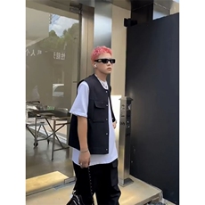 潮流青春流行西装领原宿秋季男新款马甲文艺纯色时尚简约标准潮，男装背心/马甲，星座506A