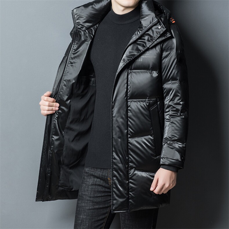 2023新款男士加厚保暖中长款羽绒服冬季中年连帽商务休闲男装外套,男装羽绒服,电商B212（原钱塘6029）