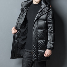 2023新款男士加厚保暖中长款羽绒服冬季中年连帽商务休闲男装外套，男装羽绒服，电商B212（原钱塘6029）