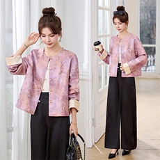 新中式休闲套装女春秋阔腿裤2026新款时尚洋气减龄显瘦遮肉两件套，女装套装/套裙，丽影随形