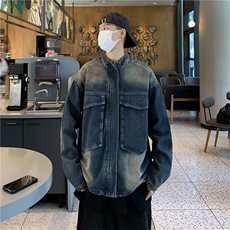 2024新款美式复古水洗做旧牛仔外套男春秋季休闲拉链夹克~NT2105，男装夹克，星座601-2