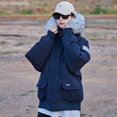 CC075-P120工装棉服中长款情侣派克服毛领，男装棉衣，星座911-3