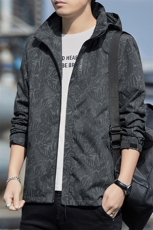 GDN66268B春秋男女同款防风防水枫叶冲锋衣户外连帽时尚休闲夹克，男装夹克，电商B360